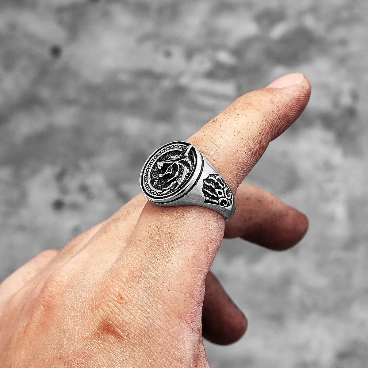 Viking Wizard Wolf Paw Stainless Steel Mens Rings Punk HipHop Unique Trendy for Male Biker Jewelry Creativity Gift Wholesale